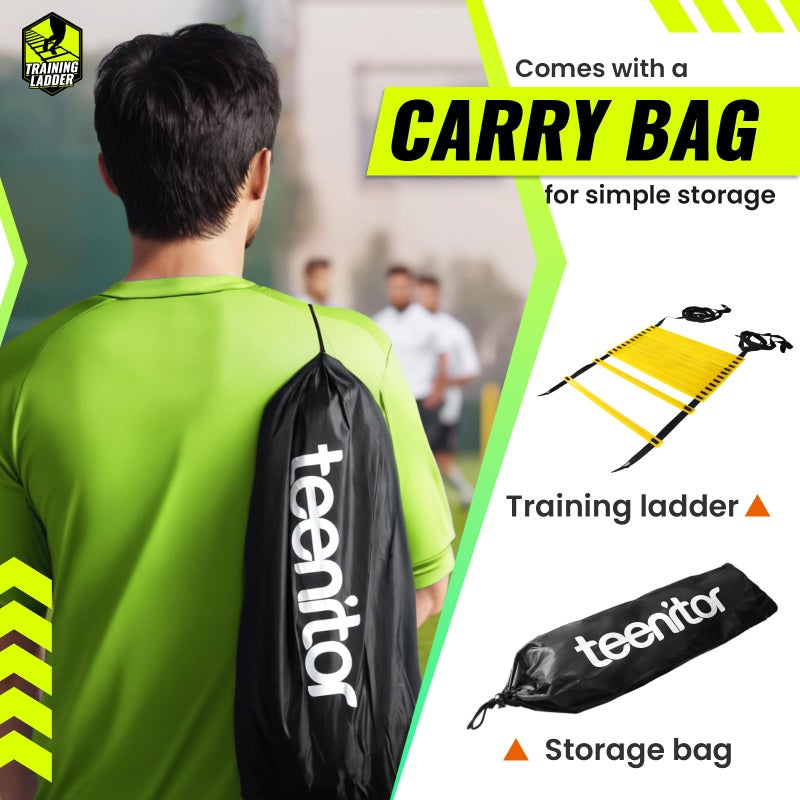 Teenitor 13 Rung Agility Ladder Speed Ladder Training Ladder for Soccer, Speed, Football Fitness Feet Training Carry Bag Agility Training Equipment, Workout Ladder, Sports Agility Ladders for Kids - Image 4